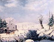 George Henry Durrie Winter in New England painting
